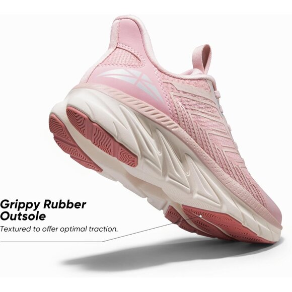 Women's Pink Walking Shoes Comfort Breathable Non-Slip Gym Training Sneaker - Picture 5 of 8